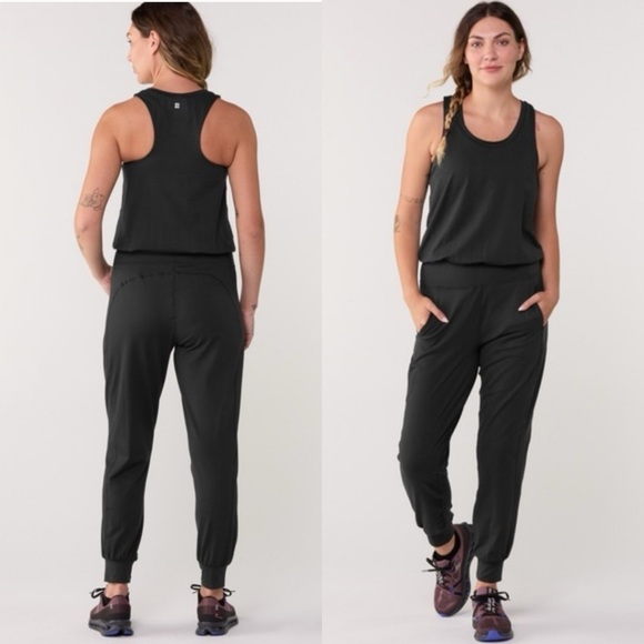 Sweaty Betty Pants - SWEATY BETTY Yoga Jogger Jumpsuit Black Size Medium